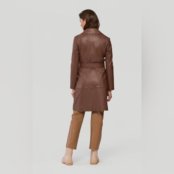 NEW - SOIA & KYO Alexis Genuine Leather Trench Coat - Picture 2 of 5